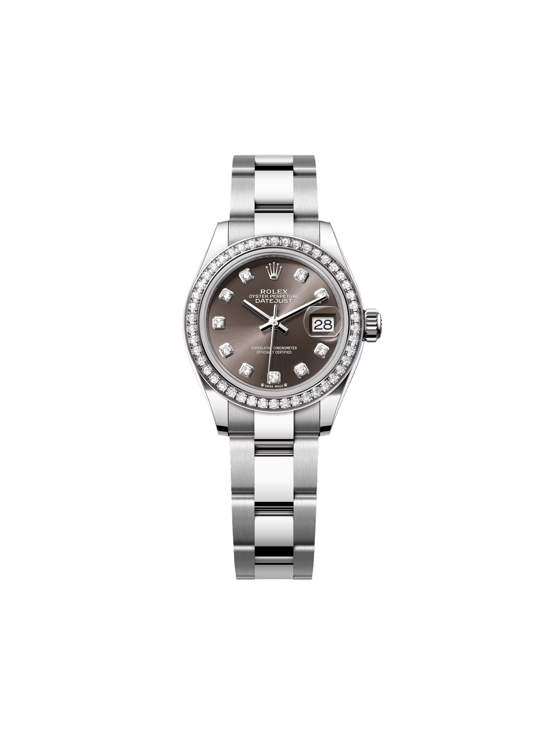 【Super Clone】RLX Lady-Datejust 28mm 279384RBR Dark Gray set with Diamonds