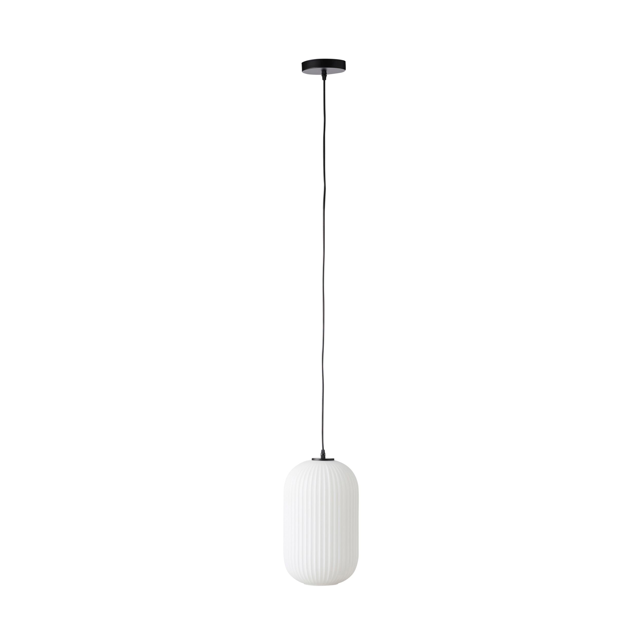 Treviso Fluted Glass Pendant White 15x29cm