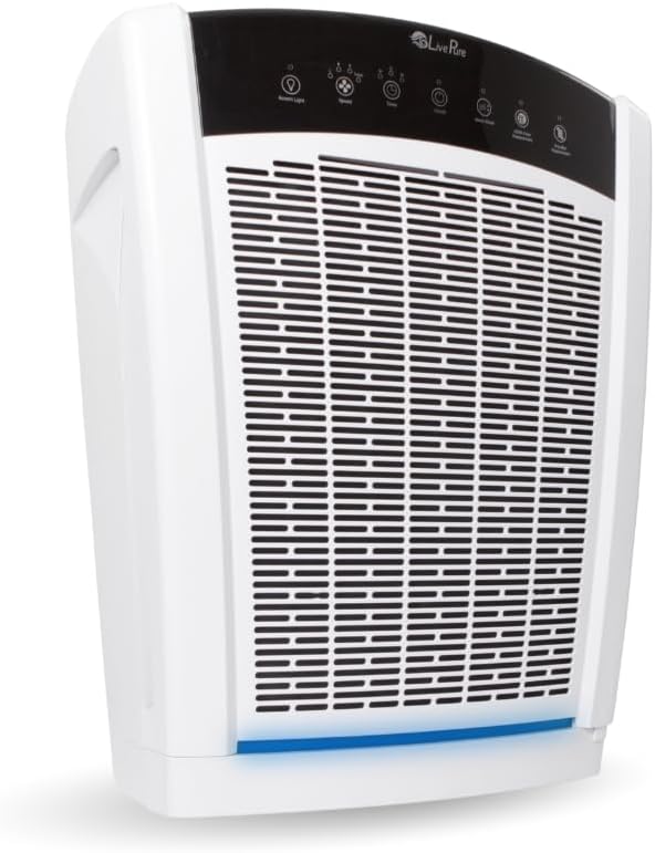 LivePure Bali Series Multi-Room Whole House Large Console Air Purifier, True HEPA Filter Captures Allergens, Smoke, Mold, Pollen, Dust Mites, Pearl White