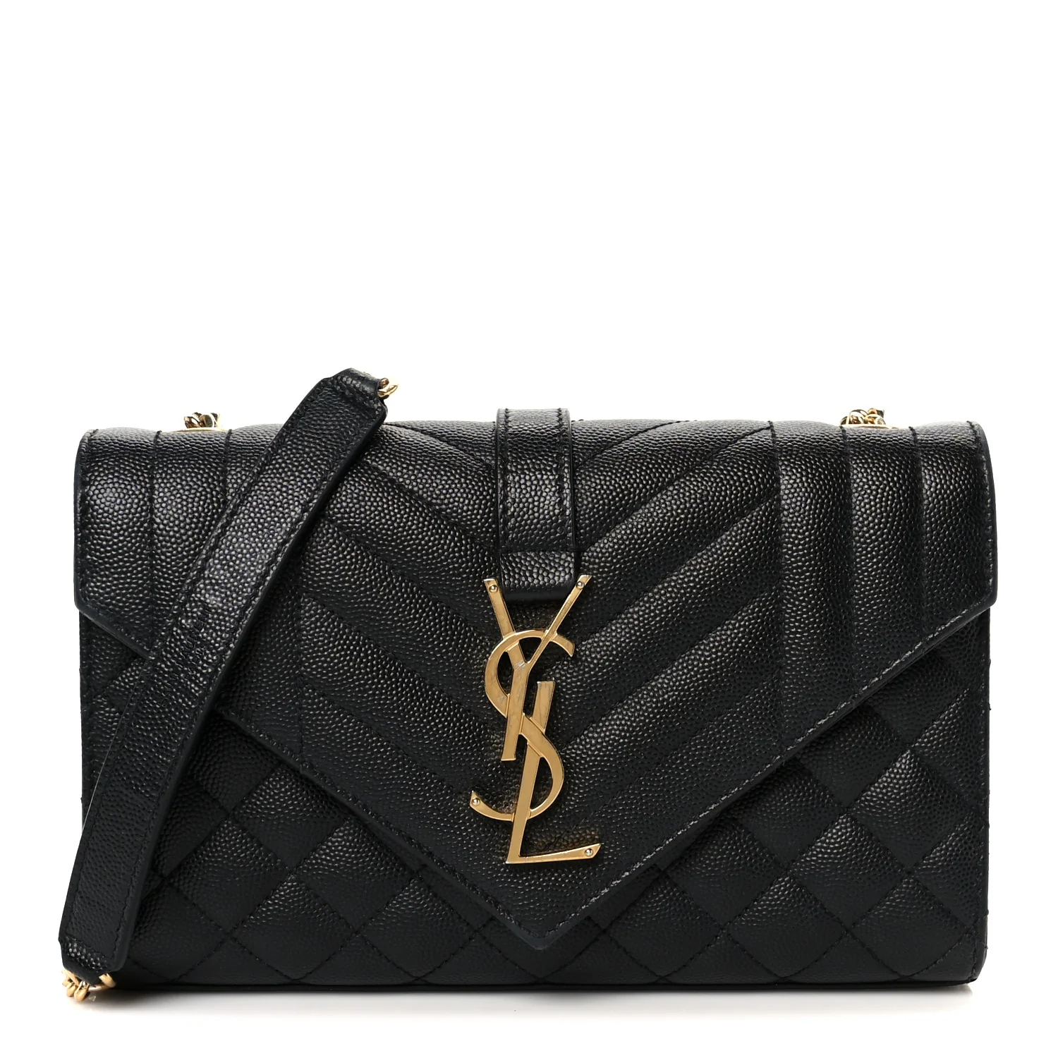Grain De Poudre Textured Mixed Matelasse Triquilt Small Monogram Satchel Black