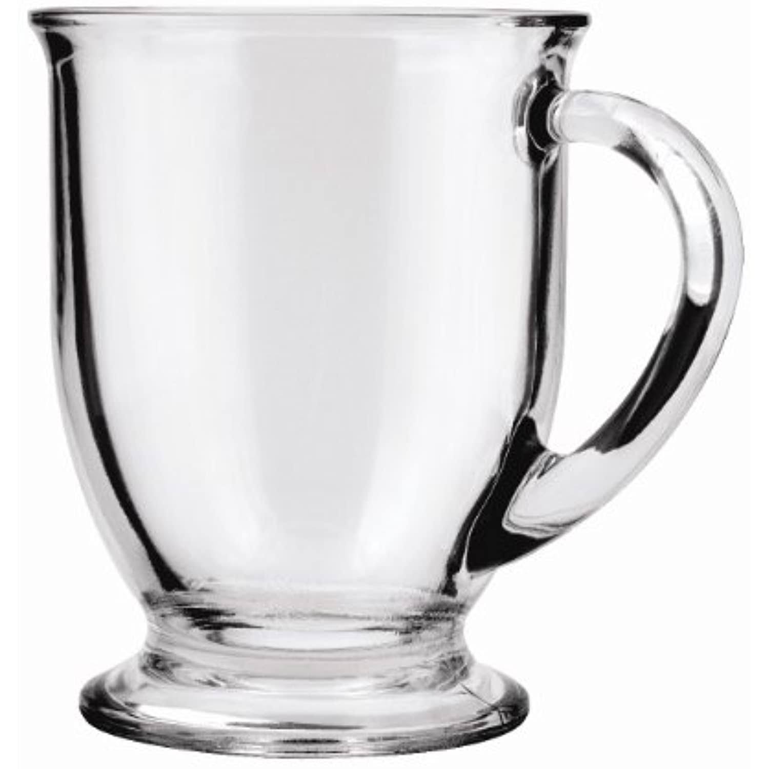 Anchor Hocking Glass 16 Ounce Cafe Mug, Set of 4, Clear