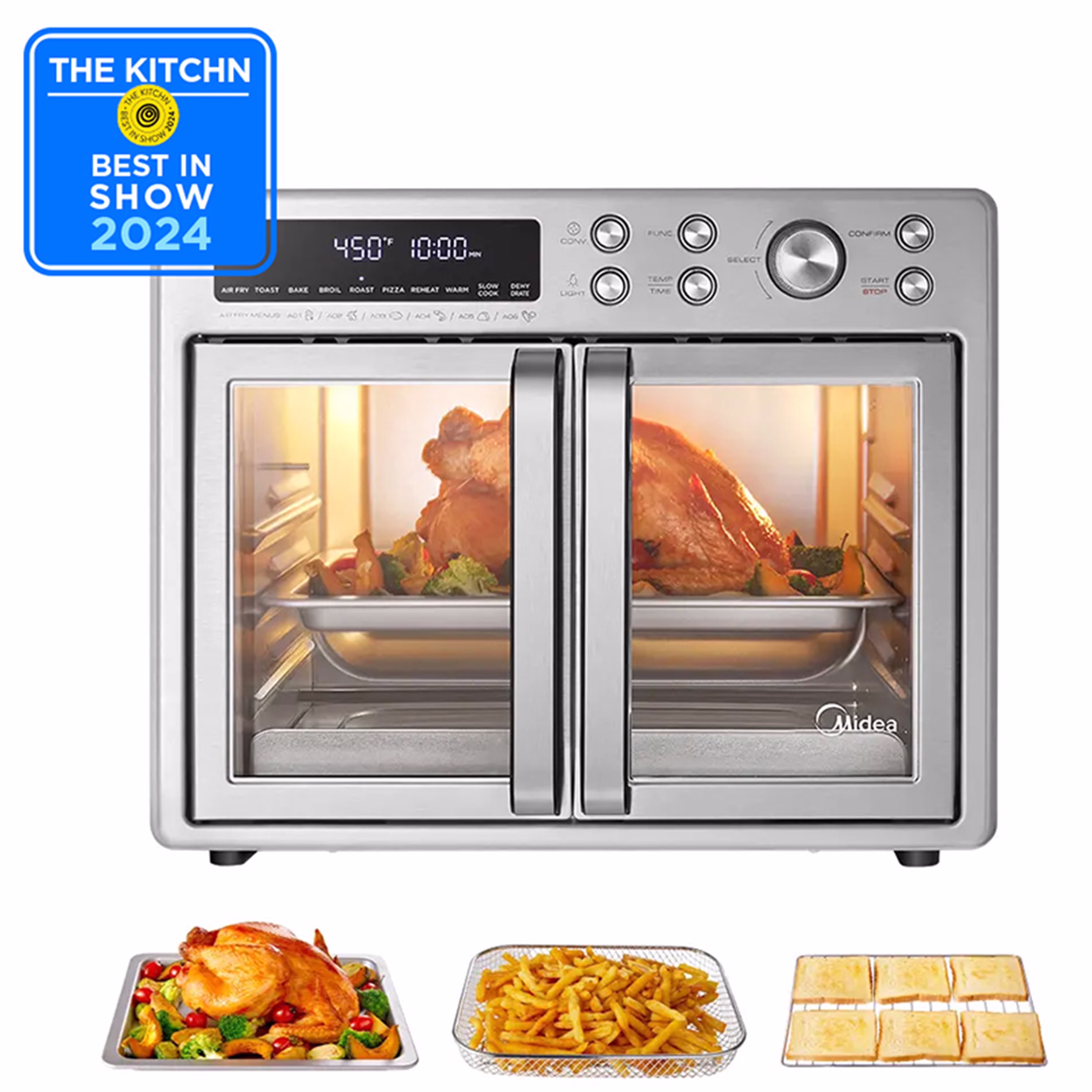 Flexify French Door Air Fryer, Pizza Oven and Toaster Oven, Stainless Steel, New(Stainless Steel)