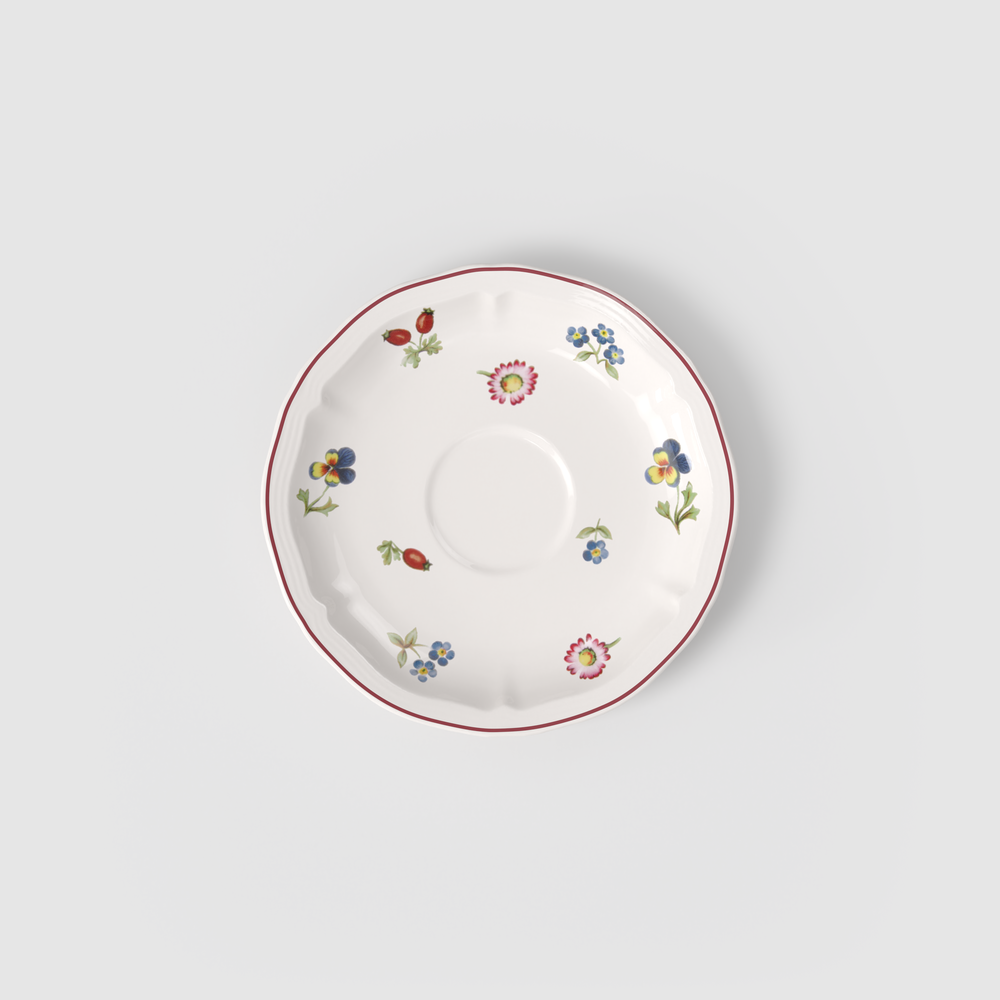 Petite Fleur Coffee cup saucer - White, 5.8'', Premium Porcelain