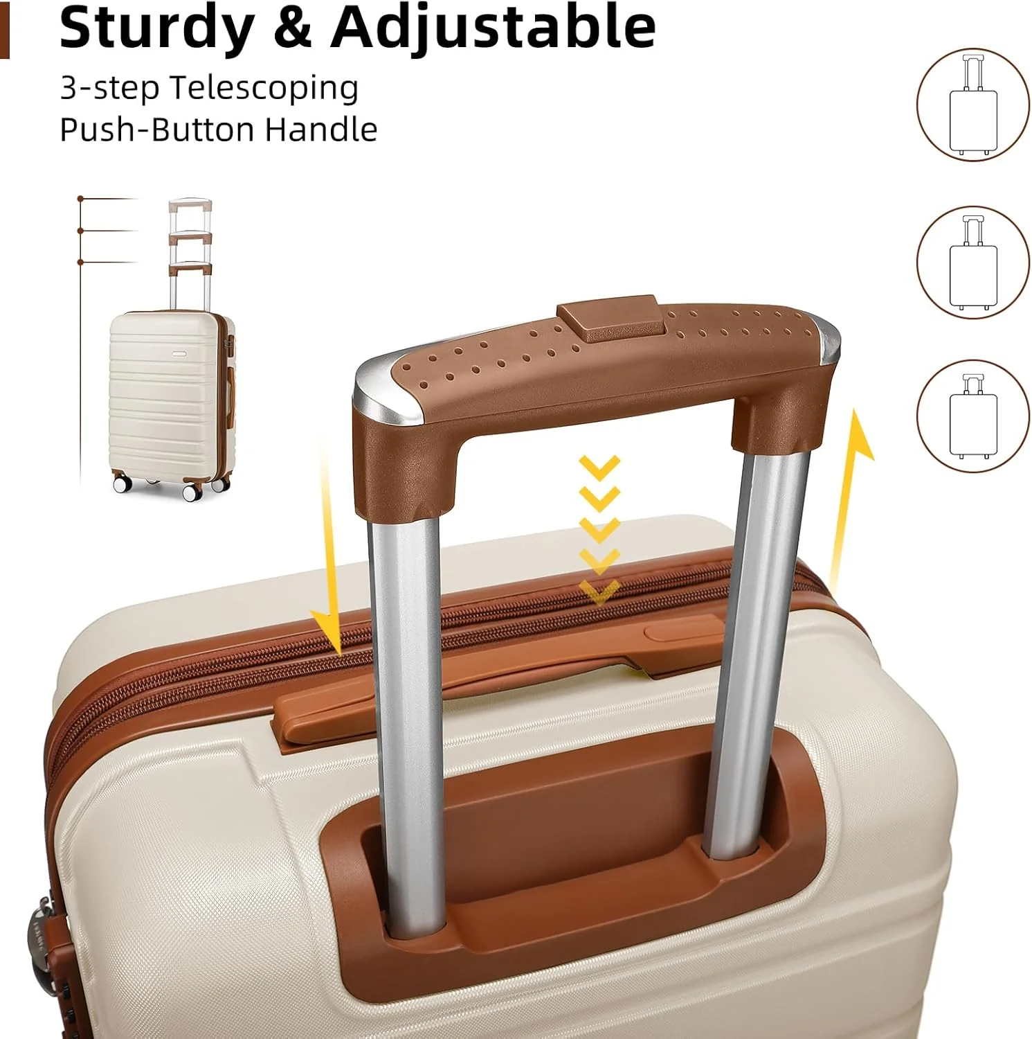 Ensemble de 6 valises, ensemble de valises rigides extensibles avec roulettes multidirectionnelles, ensemble de bagages à roulettes légers