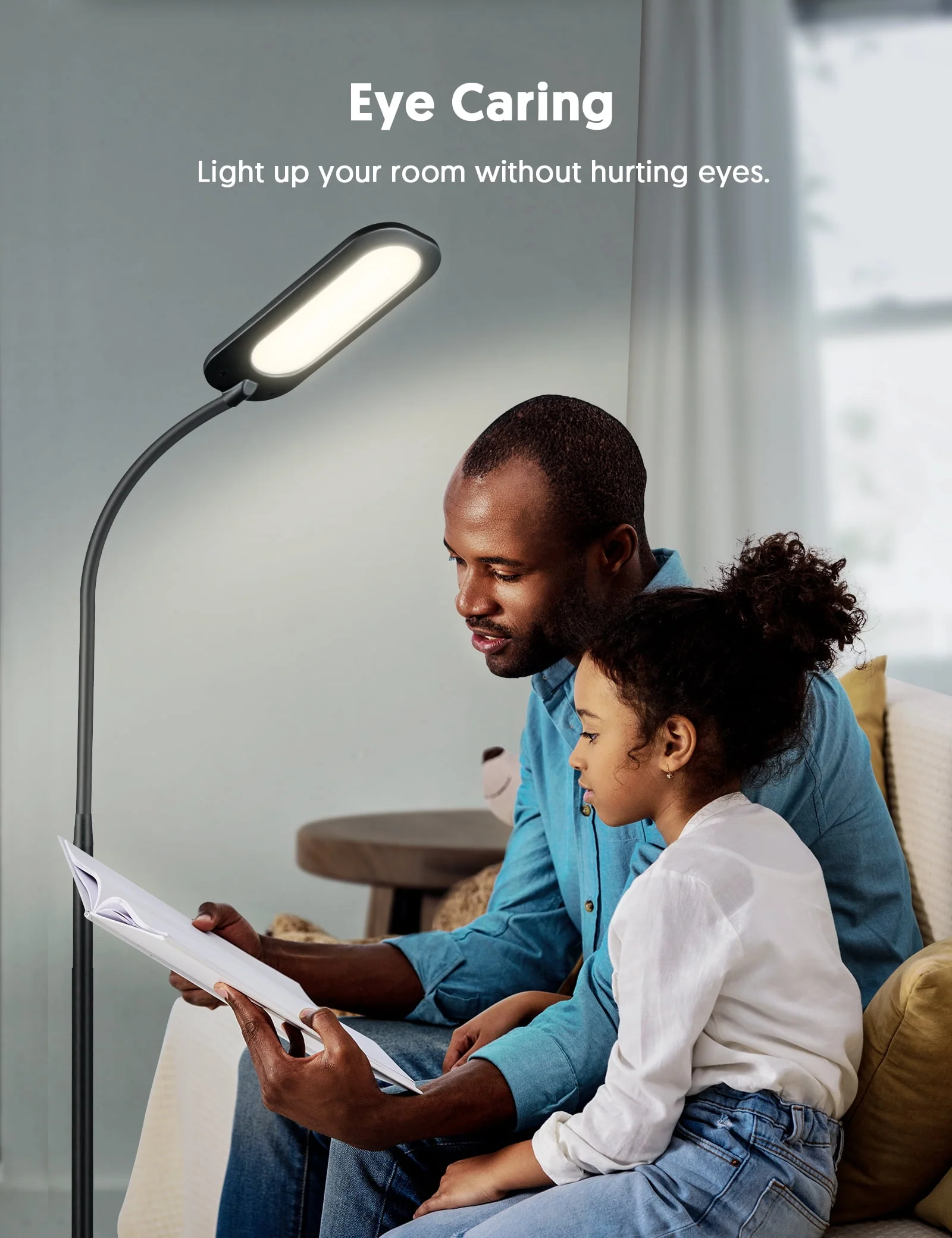 TECKIN Floor Lamp, Dimmable Black Lamp with 5 Color 4 Brightness and Adjustable Gooseneck Image 4