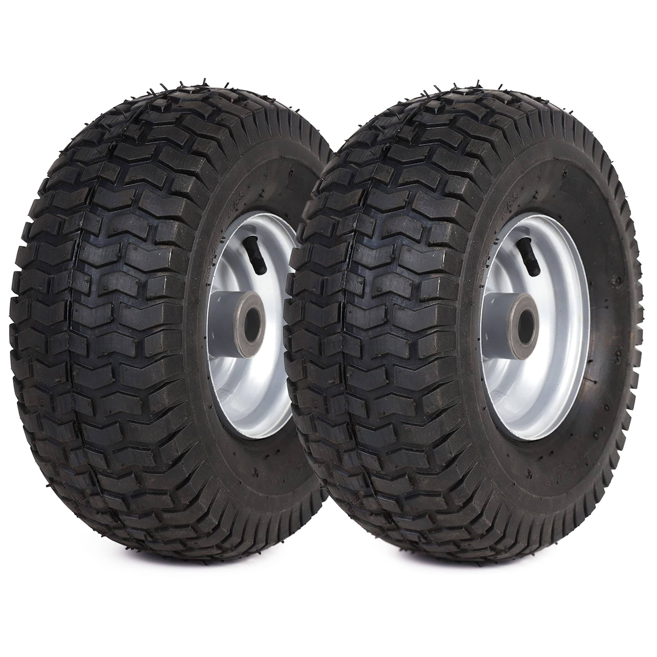 AR-PRO (2 Pack) 15 x 6.00-6 Tire and Wheel Set - for Lawn Tractors with 3�� Centered Hub and 3/4