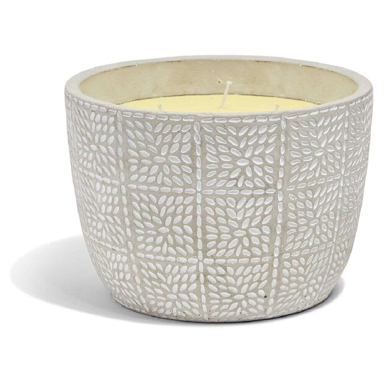 Bougie citronnelle pot ciment grain de riz Ø20xH14cm