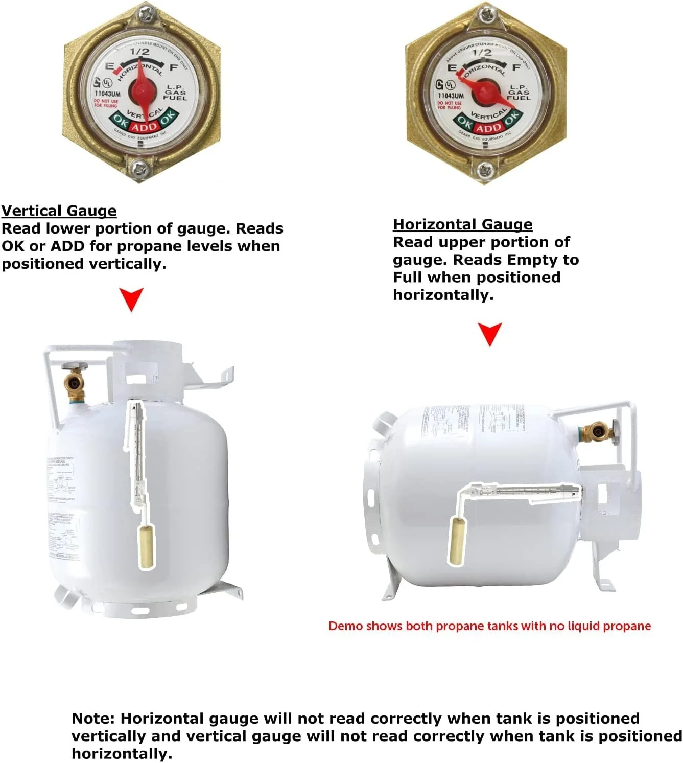 NEW 20 lb Horizontal Propane Tank Refillable Cylinder with OPD Valve and Gauge - Image 4