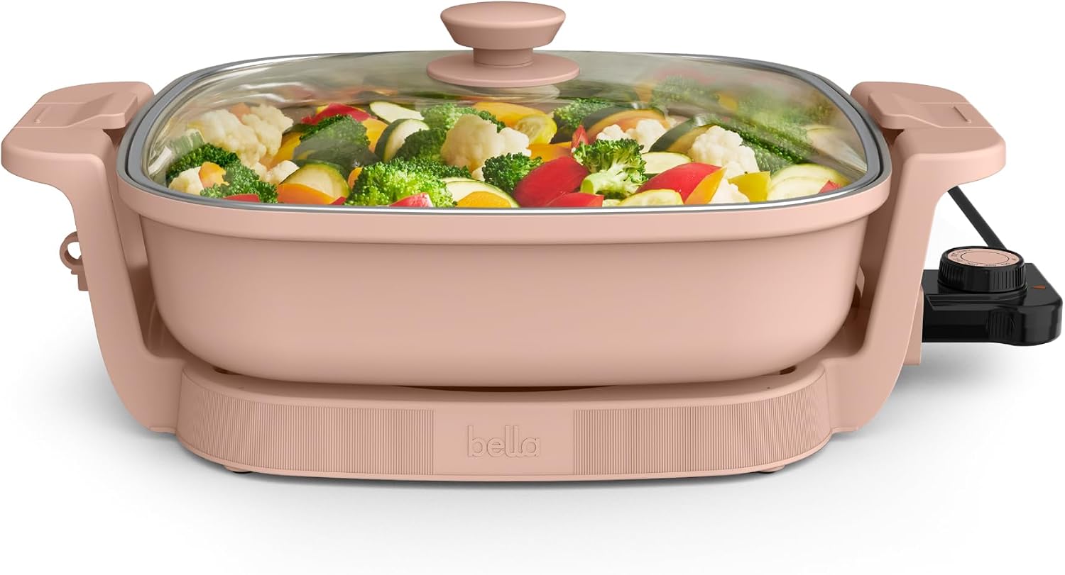 bella Fits-Anywhere™ SAUTE Make & Take Skillet, Non-Toxic, Ceramic, Oatmilk