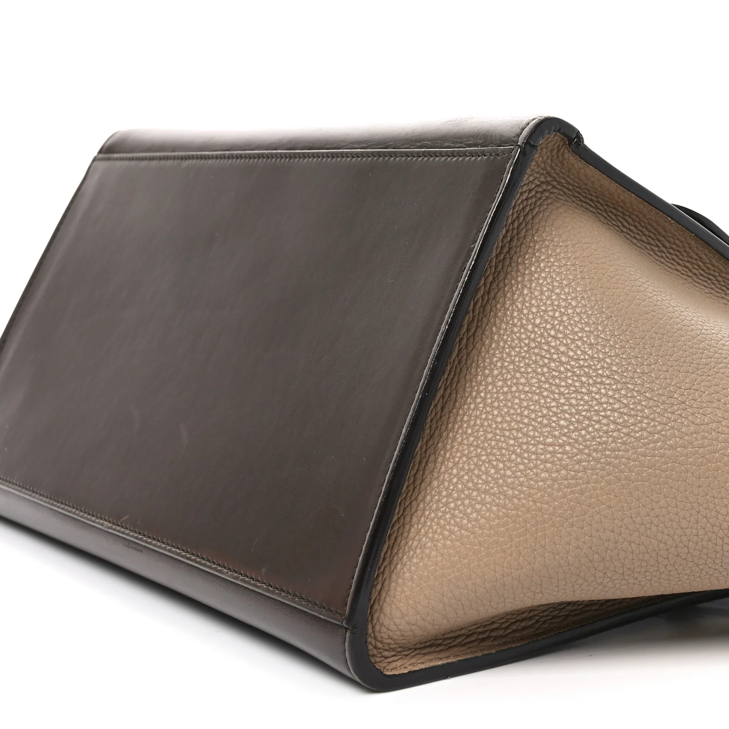 Sleek Calfskin Tri-color Small Trapeze Wine
