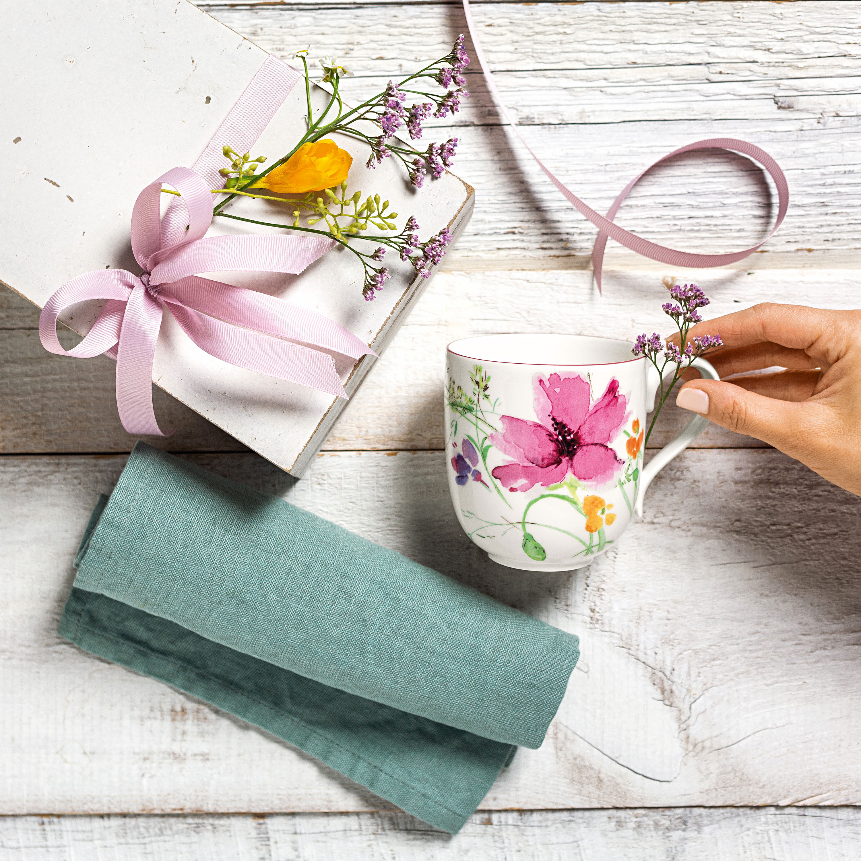 Mariefleur Mug - Multi-colored, 8.8 oz, Premium Porcelain