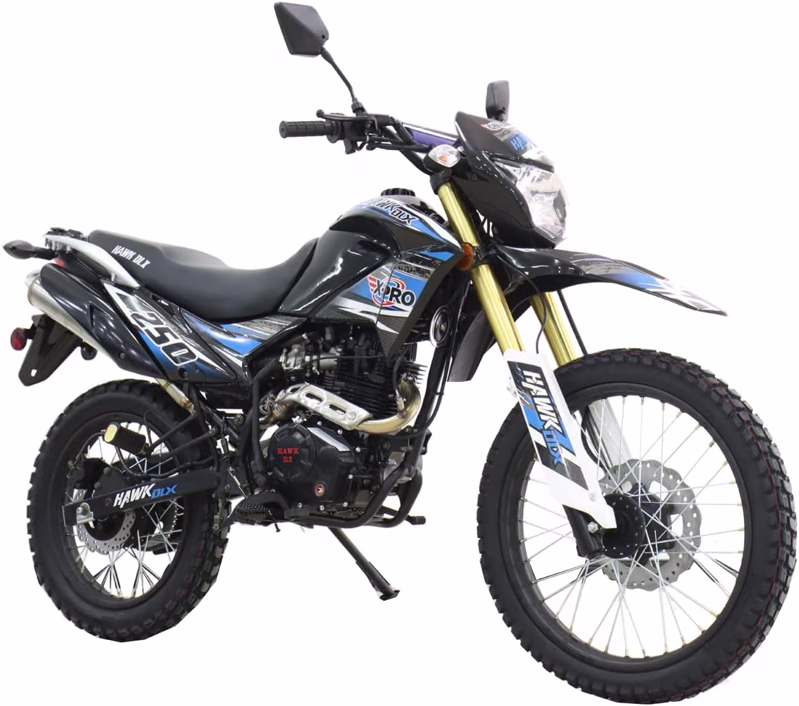 Brand New Hawk Dlx 250cc Dirt Bike, 5 Manual Transmission Electric/Kick Start, 21"/18" Wheels(Green) Image 5