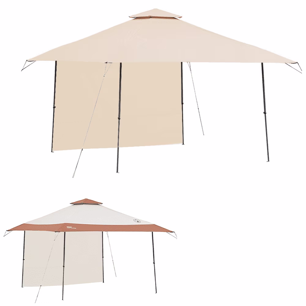 Garden Winds Custom Fit Replacement Canopy Top Cover and Sunwall Compatible with The Coleman 2000004407, 2000035727 13 x 13 Two Tiered Tent Shelter - Upgraded Performance RIPLOCK 350 Fabric- Beige