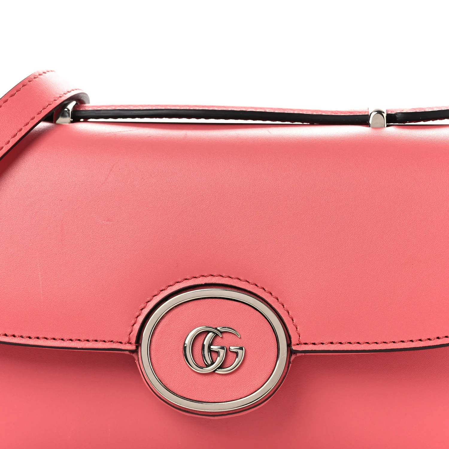 Senna Calfskin Petite GG Top Handle Shoulder Bag Pink
