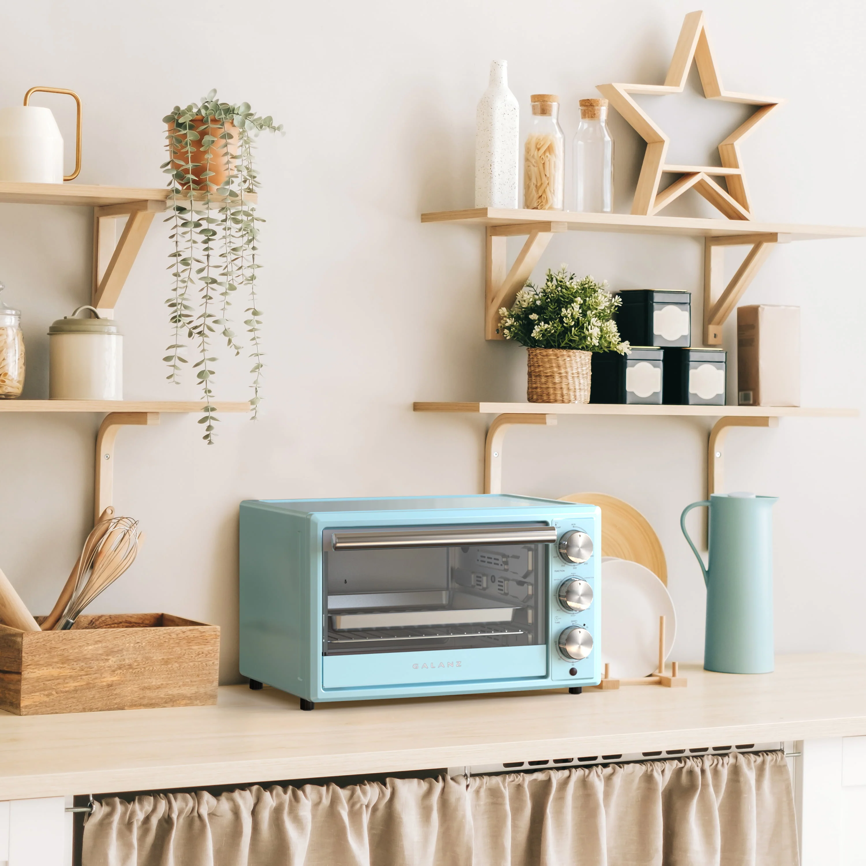 Galanz Retro Toaster Oven, True Convection, Indicator Light, 8 Cooking Programs, 1500W, 120Volts, 0.9 Cu.Ft Capacity, Blue - Image 5