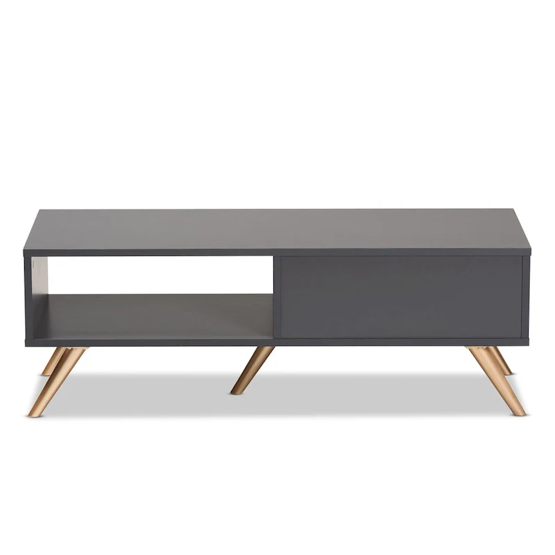 Modern Dark Grey and Gold Coffee Table