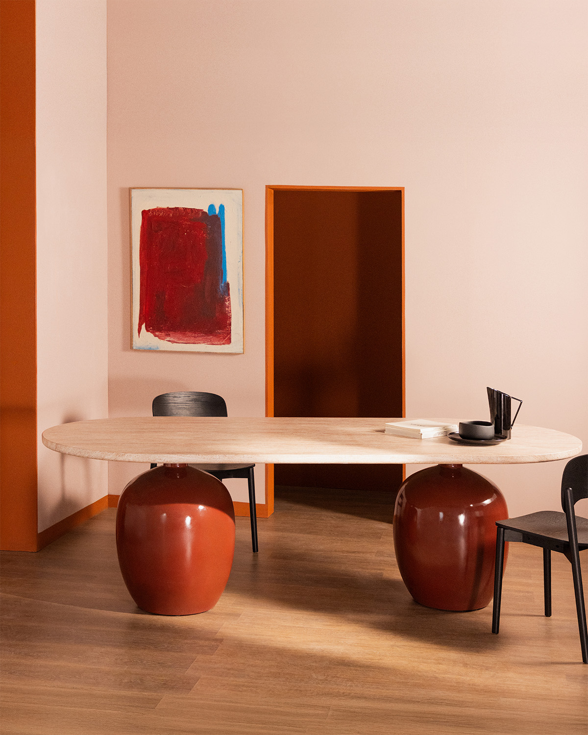 Uxue - Mesa de Comedor Ovalada de Cemento (245x110 cm) Uxue