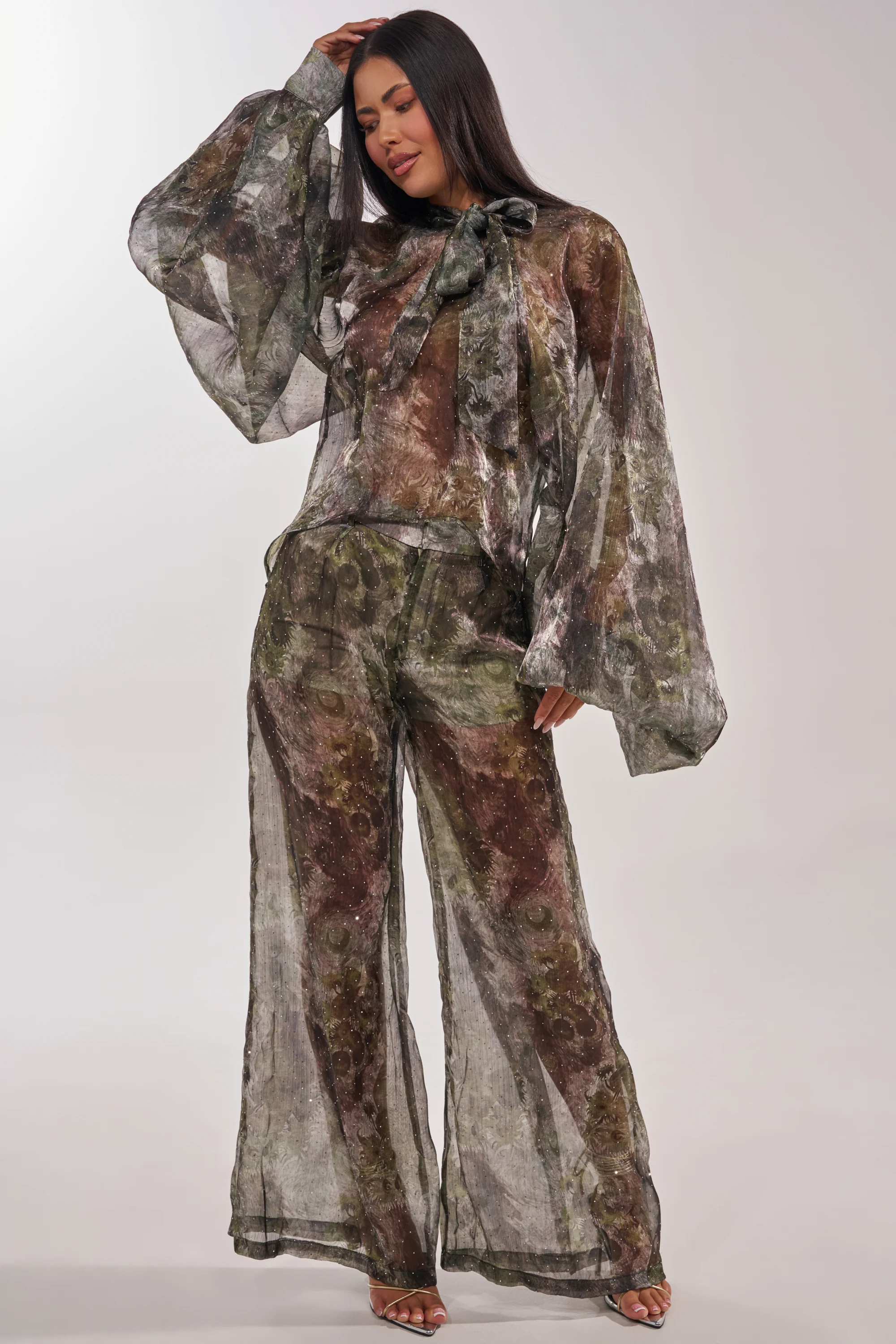 MYSTIQUE FLORAL CHIFFON PANT - Akira Store
