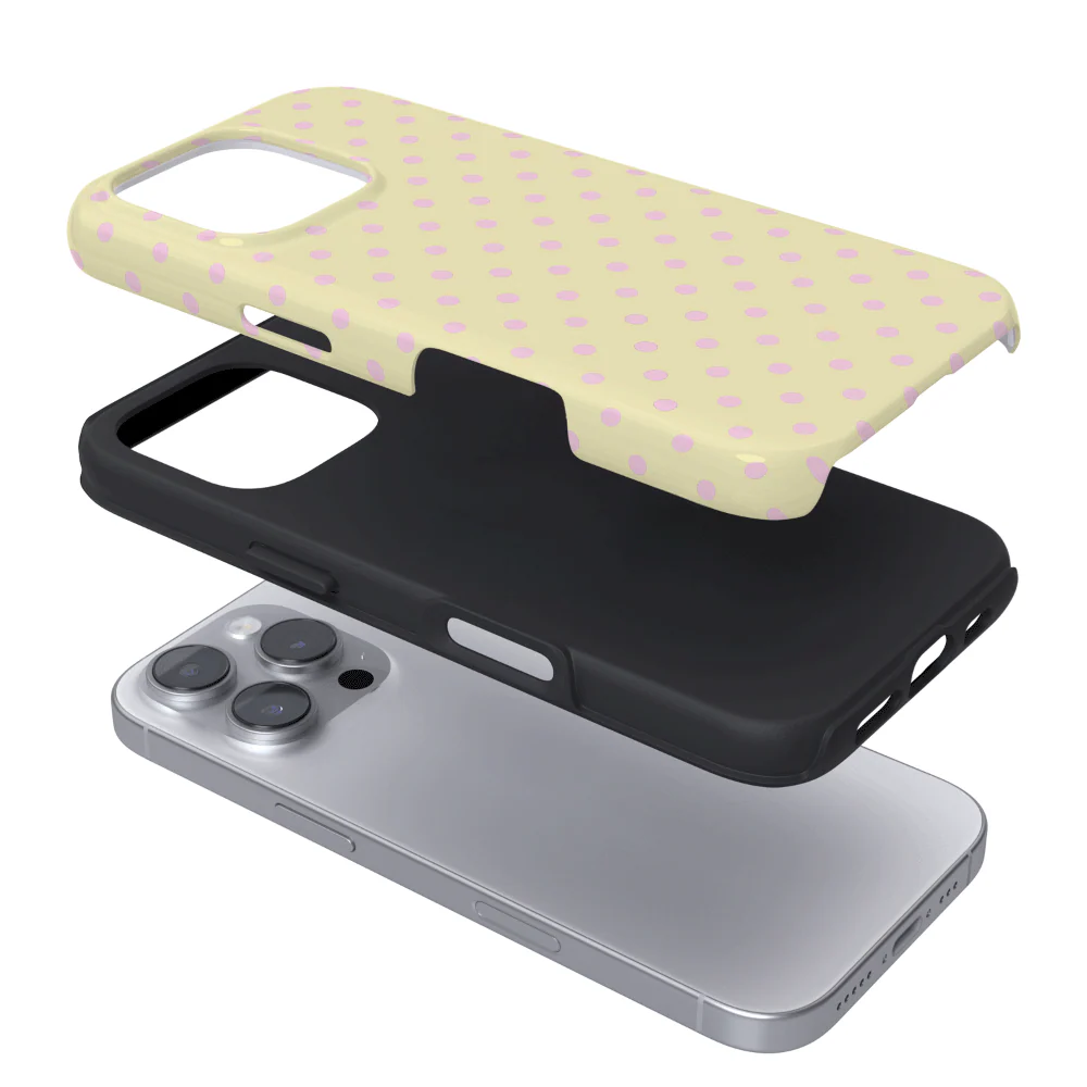 Tough Phone Case - Butter Blush Polka Dot
