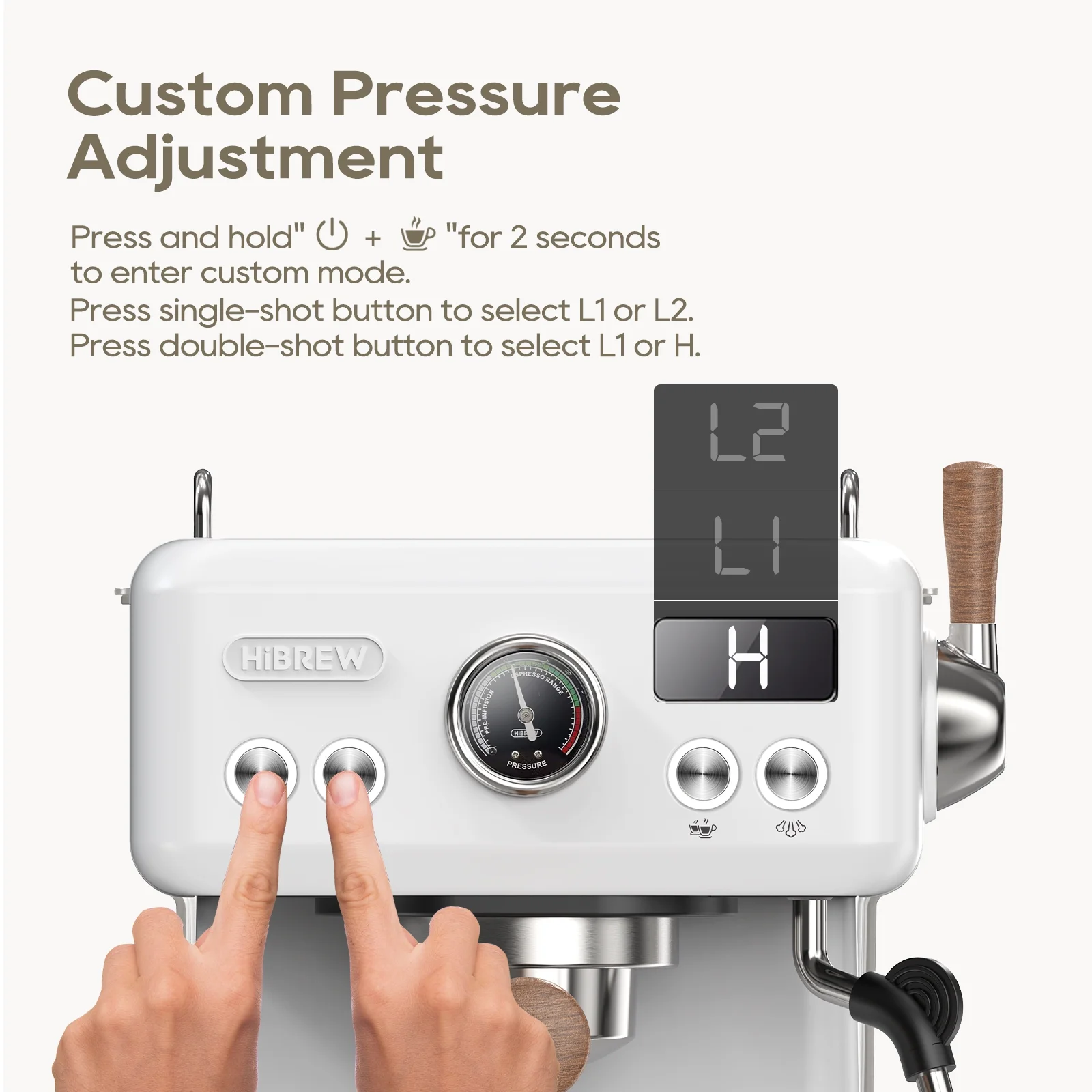 Hibrew H10PLUS 20bar Espresso Coffee Machine with Adjustable Temperature & Steam