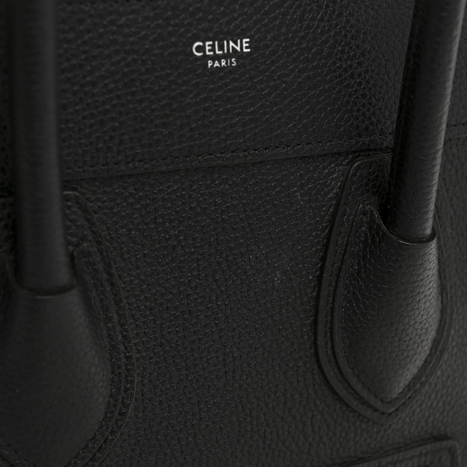 Drummed Calfskin Micro Luggage Black