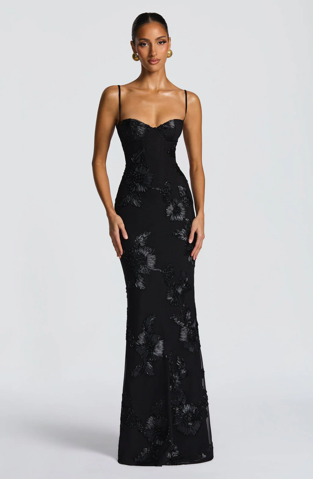 Robe longue à fines bretelles pour femme Élégante invitée mariage d'été