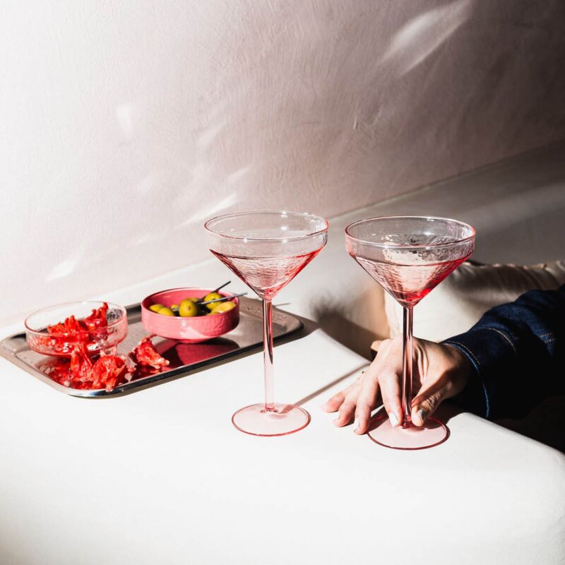 Claude cocktailglass 25 cl 2 stk rosa