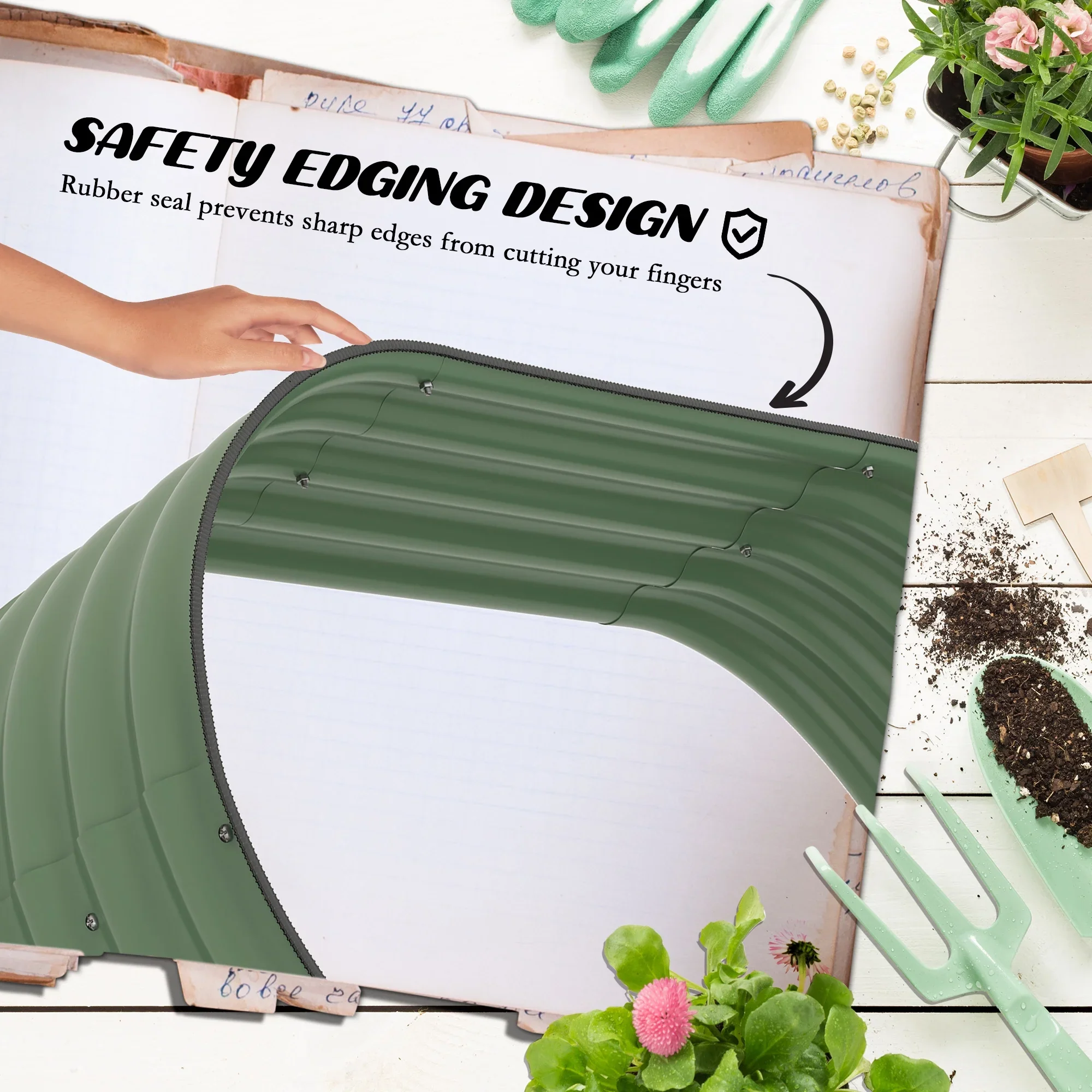 Outsunny 3-Tier Raised Garden Bed 62.25 x 43 x 32.25 Planter Set, Green