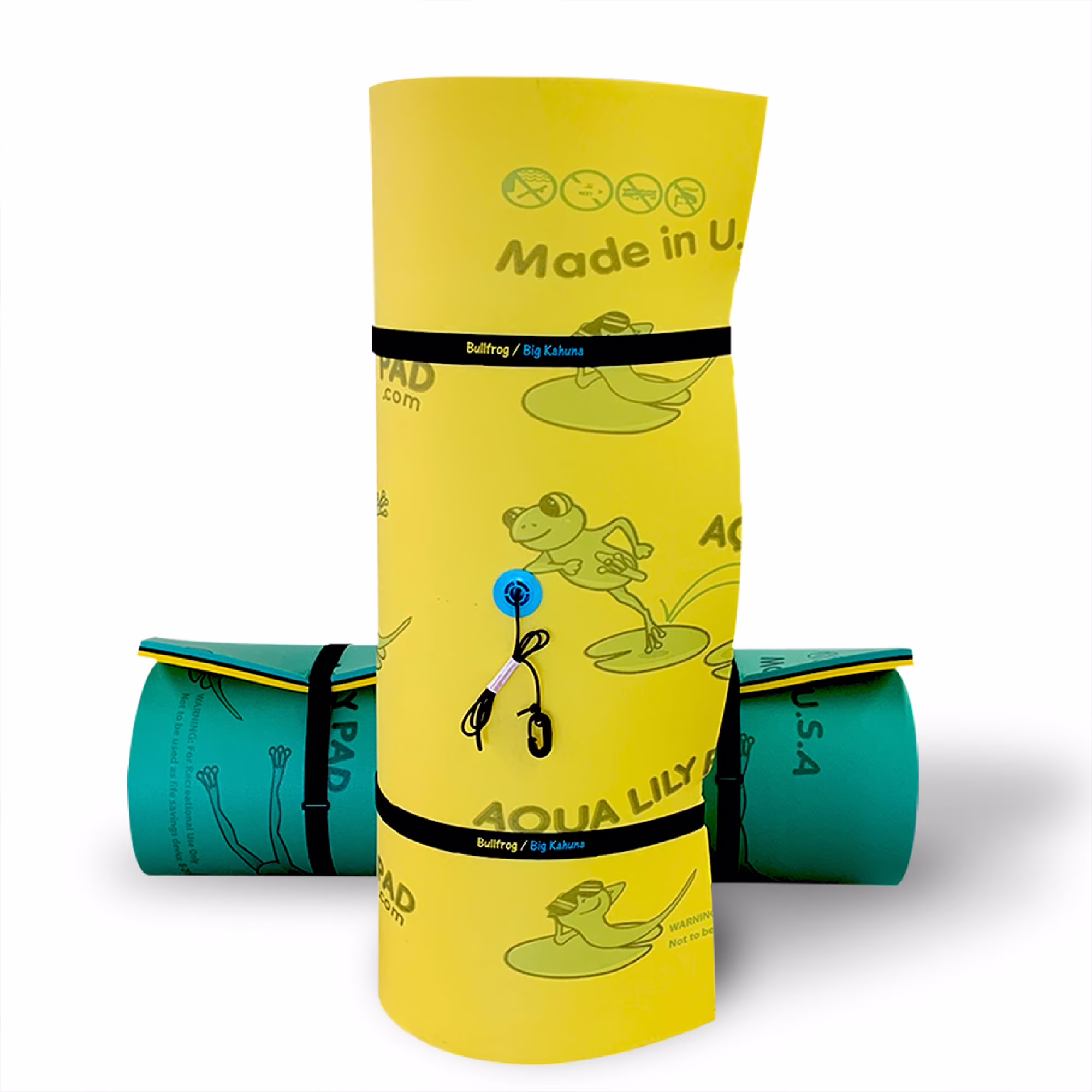 20 Ft Bullfrog Water Playground Floating Foam Island, Green/Yellow(20 x 6 ft. x 1.75 in./Yellow)