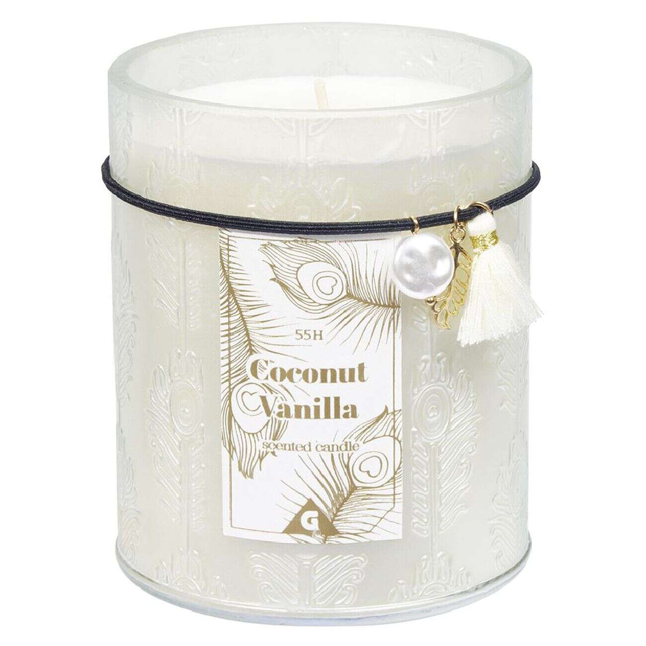 Bougie parfumée dans pot déco pampilles