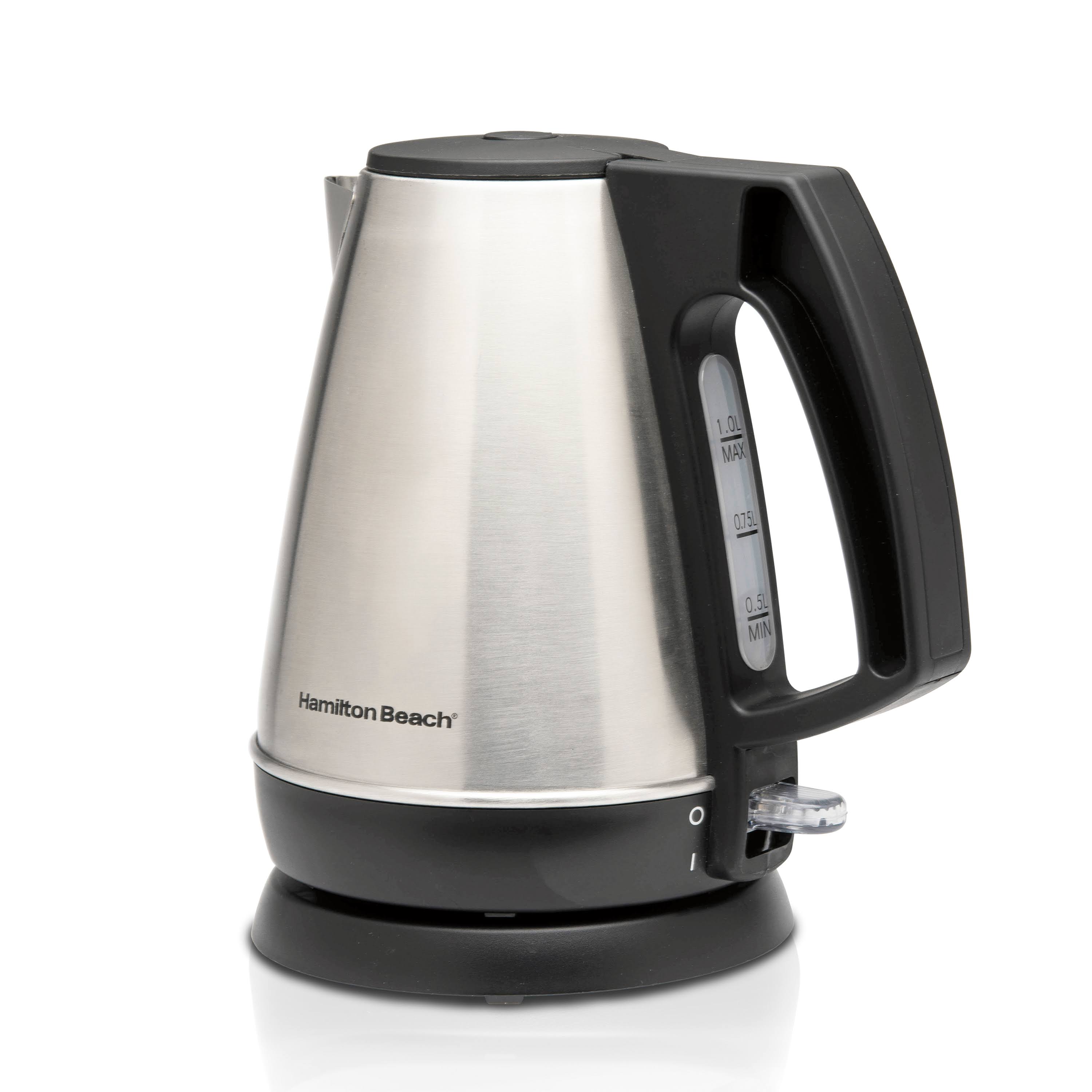 Hamilton Beach 1 Liter Electric Kettle, Stainless Steel and Black, New