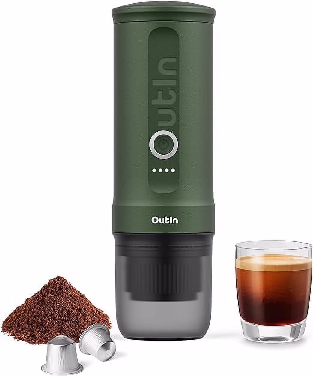 Nano Portable Electric Espresso Machine: 20 Bar, 3-4 Min Self-Heating, Mini 12V/24V Car Coffee Maker with NS Capsule Ground Options Ideal for Camping, Travel, RV, Hiking, Office (Space Grey)(Space Grey) - Image 5