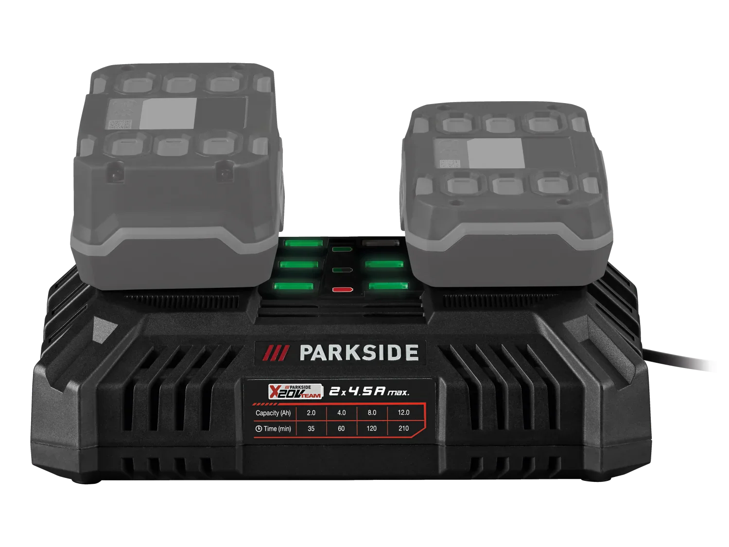 PARKSIDE Chargeur de batterie double PDSLG 20 B1, 4,5 A, 20 V