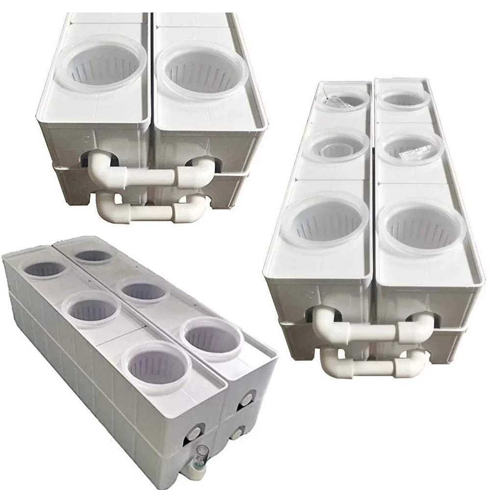 TECHTONGDA Hydroponic 6 Holes Site Grow Kit Square Pipeline Vegetable Planter Indoor Garden Plant Grow System No water pump