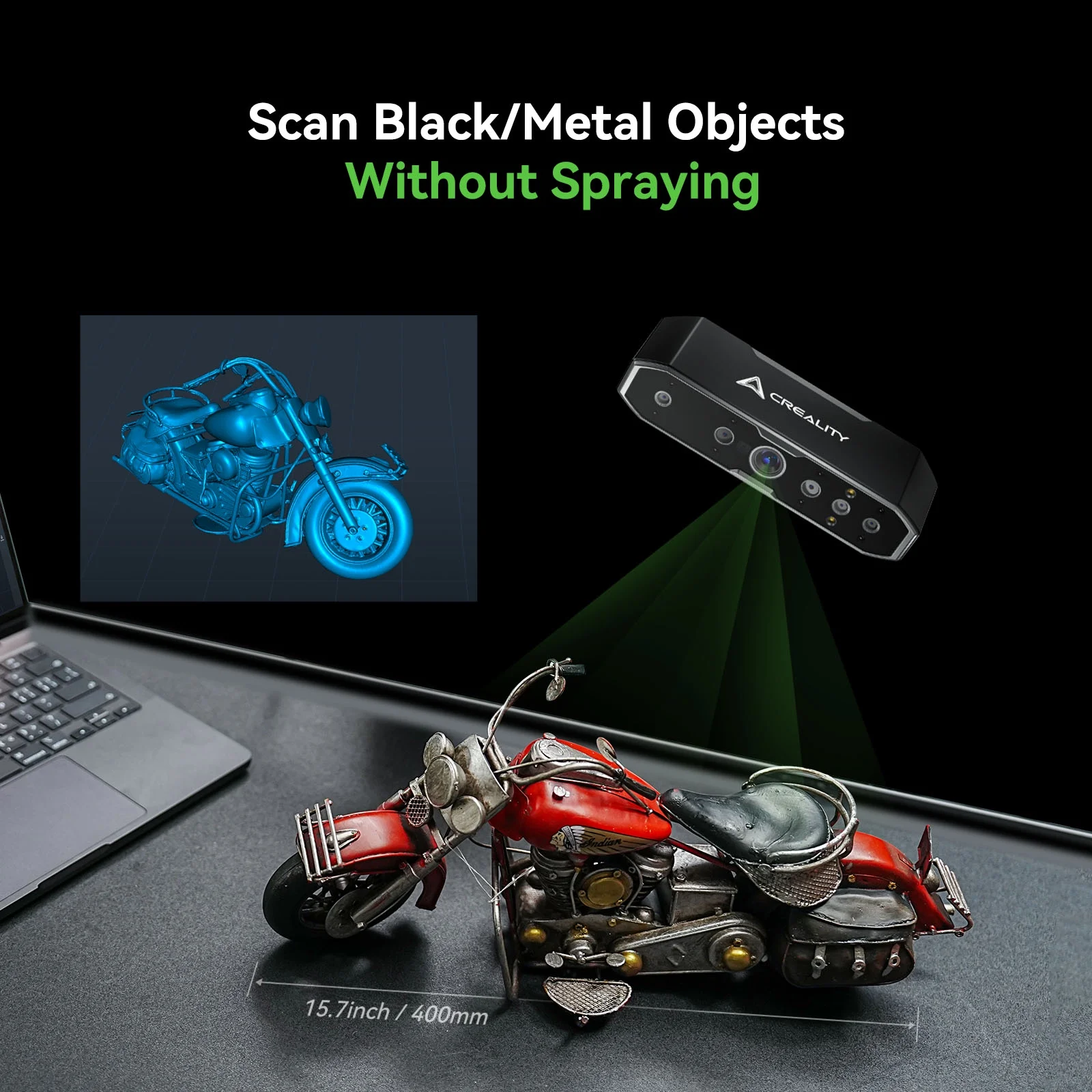 CR-Scan Otter 3D Scanner Kit High Accuracy 0.02mm with 8 LED Infrared Lights 24 Bit Full-Color Scan, Noiseless, Sensitive Operation for Windows/macOS - Image 6