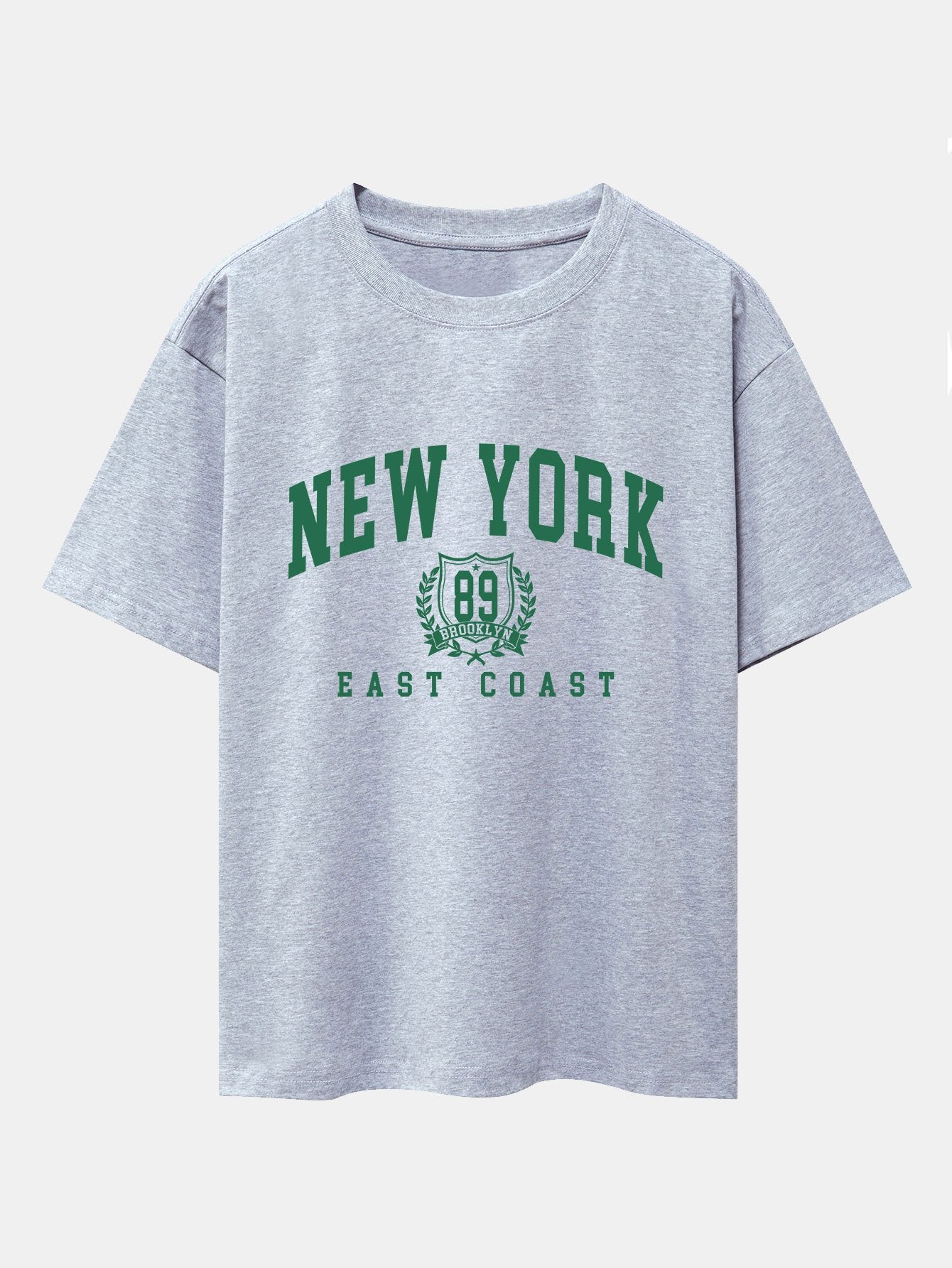 T-shirt oversize à épaules tombantes et imprimé universitaire New York