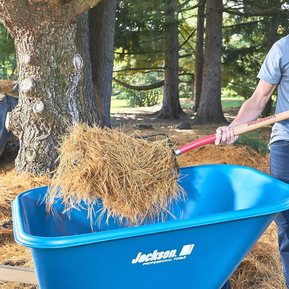 Blue Steel Pneumatic Contractors Wheelbarrow 6 Cu Ft - Image 4