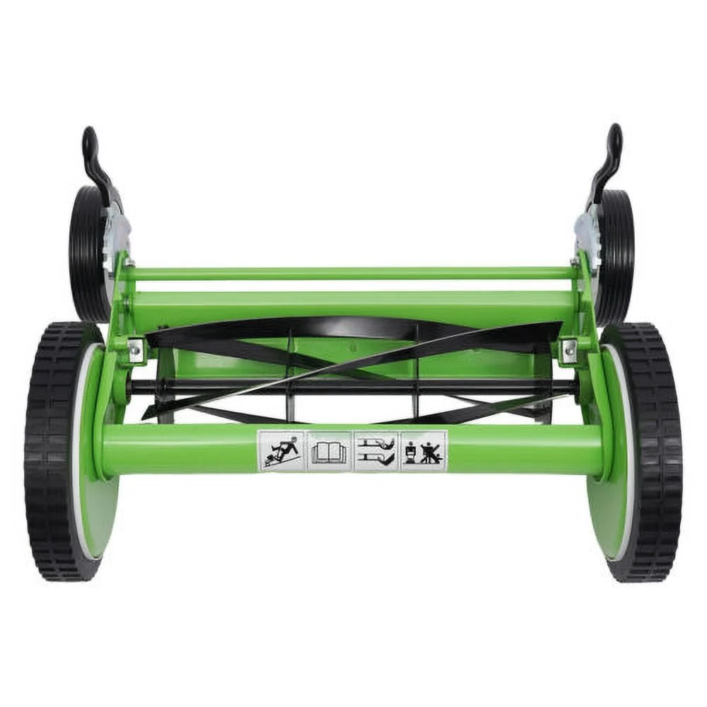 16-Inch Manual Reel Lawn Mower 4 Wheel w/Adjustable Cutting Height Grass Catcher - Image 7