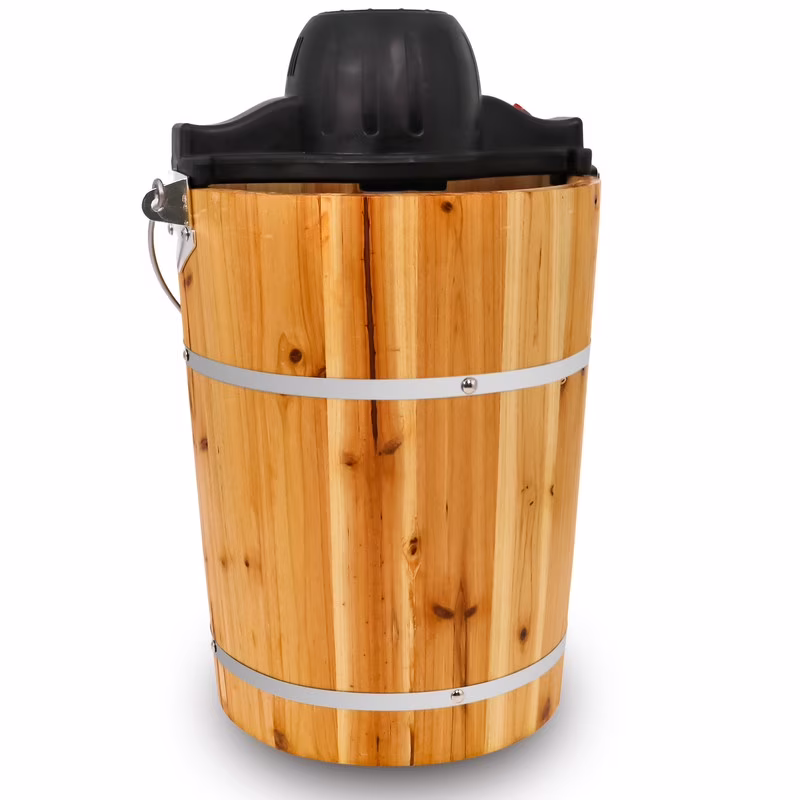 EIM569 6Qt. Old Fashioned Pine Bucket Electric/Manual Ice Cream Maker