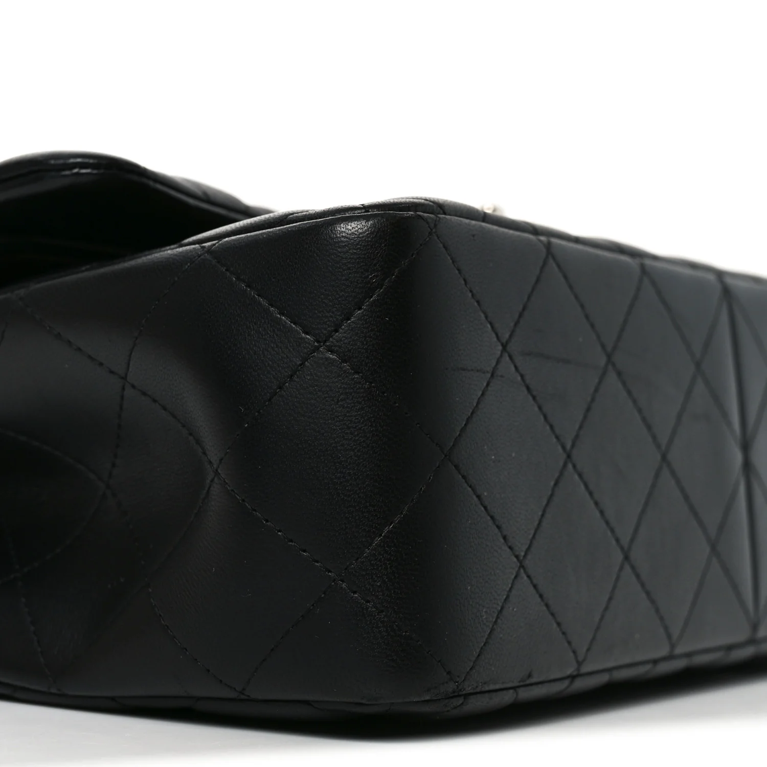 Lambskin Quilted Jumbo Double Flap Black
