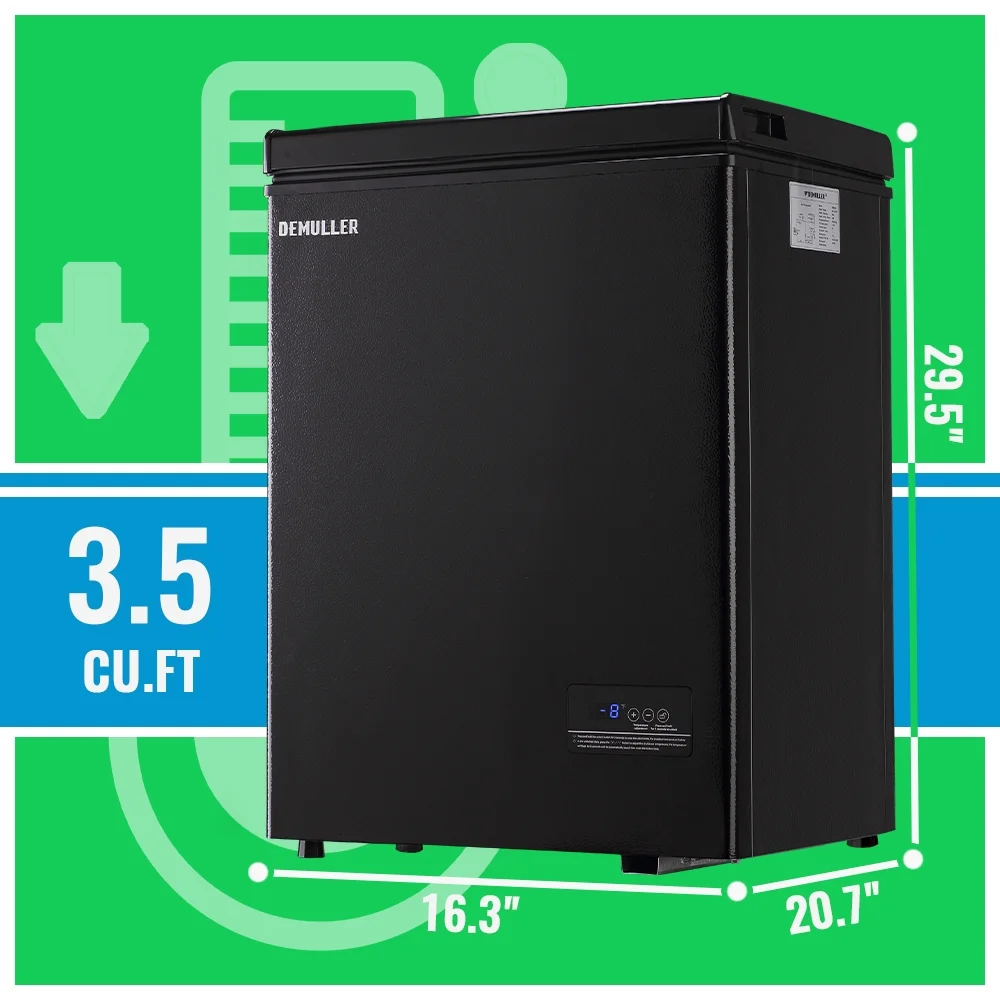 3.5 Cu. ft Chest Freezer Small Freezers with Top Open Door Freestanding Black(3.5 CU.FT/Black) - Image 4