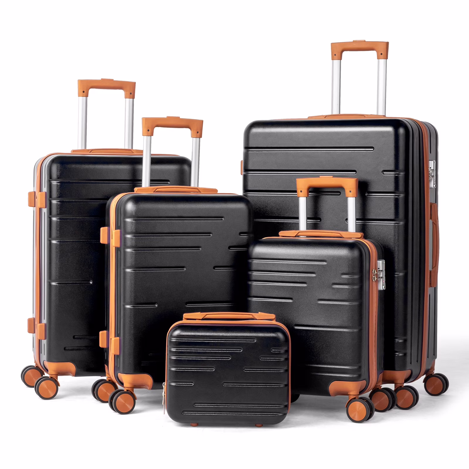Zimtown Luggage 3 Piece Set Suitcase ABS Hardside Lightweight with TSA Lock Spinner Wheels, Beige