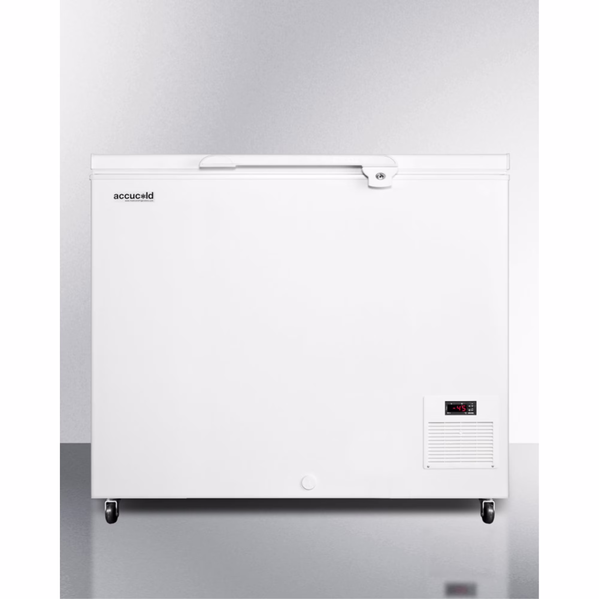 -45 C capable laboratory chest freezer with digital thermostat and 8.1 cu.ft. capacity -45 C capable laboratory chest freezer with digital thermostat and 8.1 cu.ft. capacity