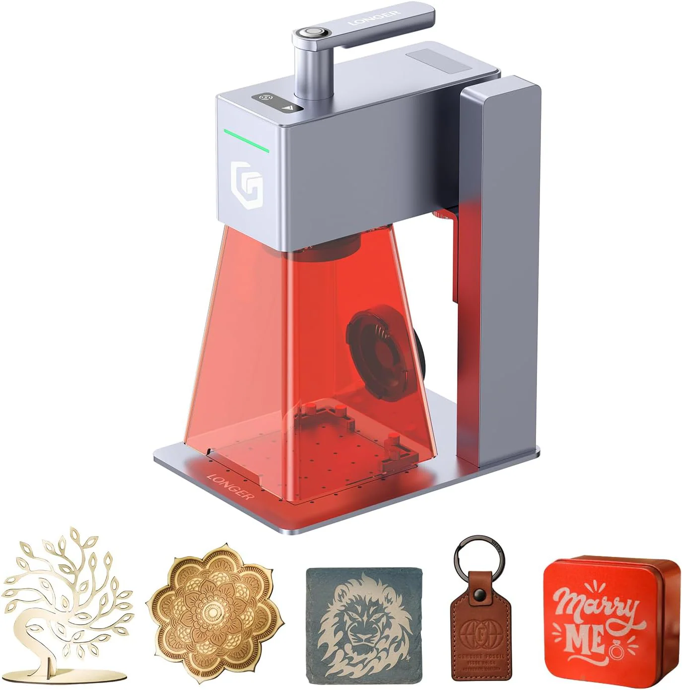 Graveur laser portable Longer Nano Pro, graveur et découpeur laser haute vitesse 5000 mm/s 12 W, précision de gravure 0,01 x 0,01 mm, outil de gravure DIY pour bois, acrylique, cuir, tissu, métal, céramique