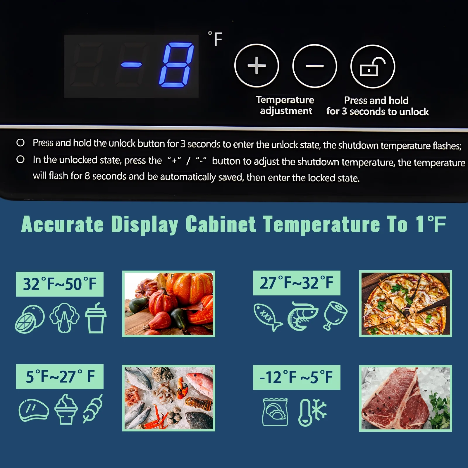 Deep Chest Freezer Freezers with Two Storage Baskets Ultra-Low Temperature Black 79-B-1(BLACK) - Image 4