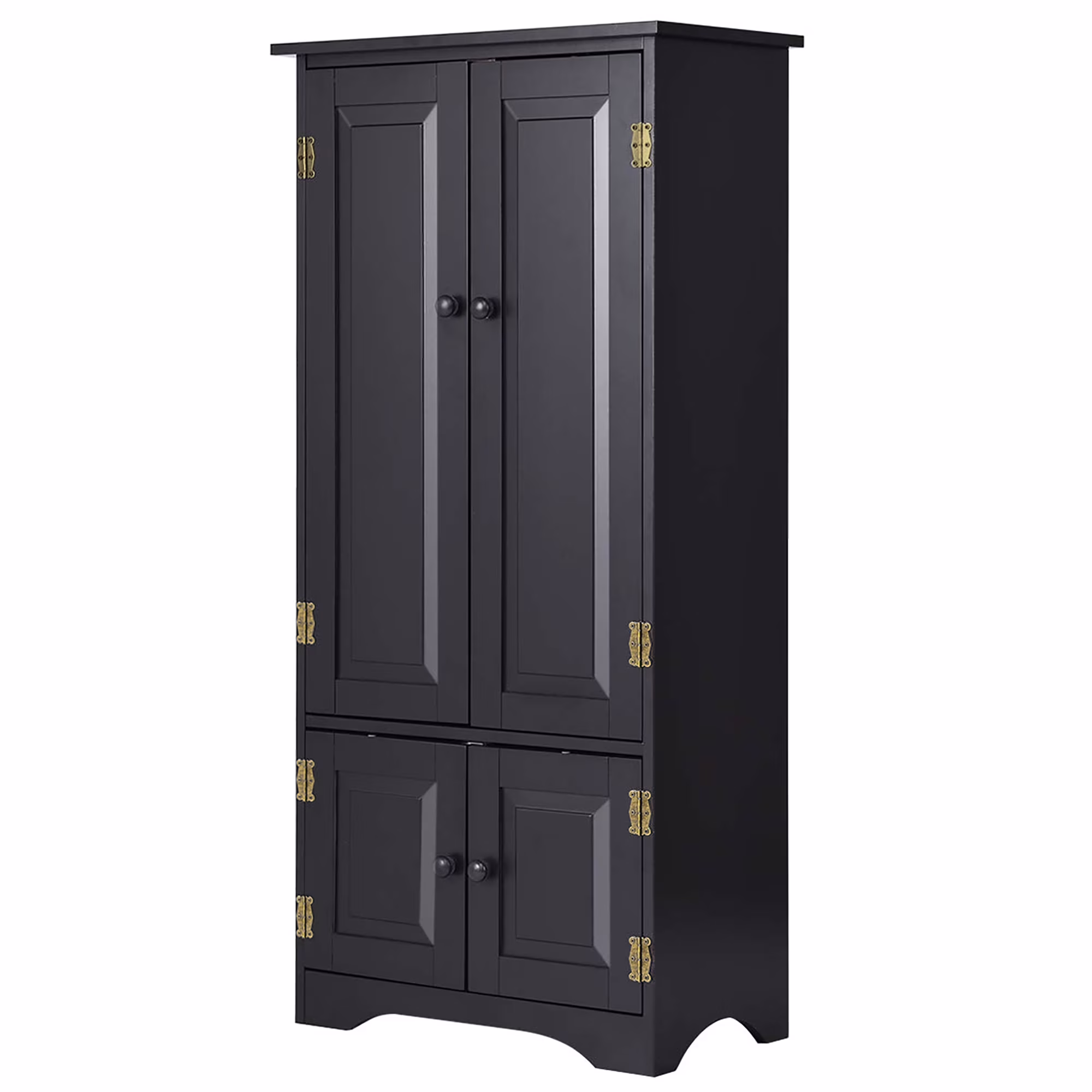 Accent Storage Cabinet Adjustable Shelves Antique 2 Door Floor Cabinet Cream White(Cream White) - Image 3