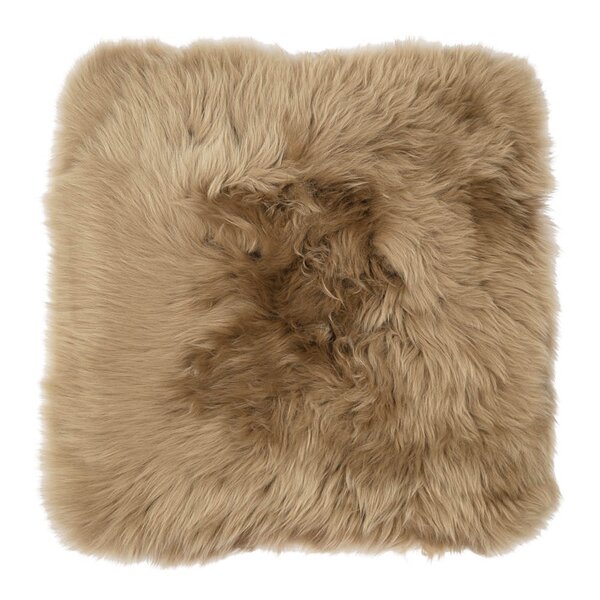 Sitteunderlag new zealand saueskinn lang ull 40x40 cm taupe