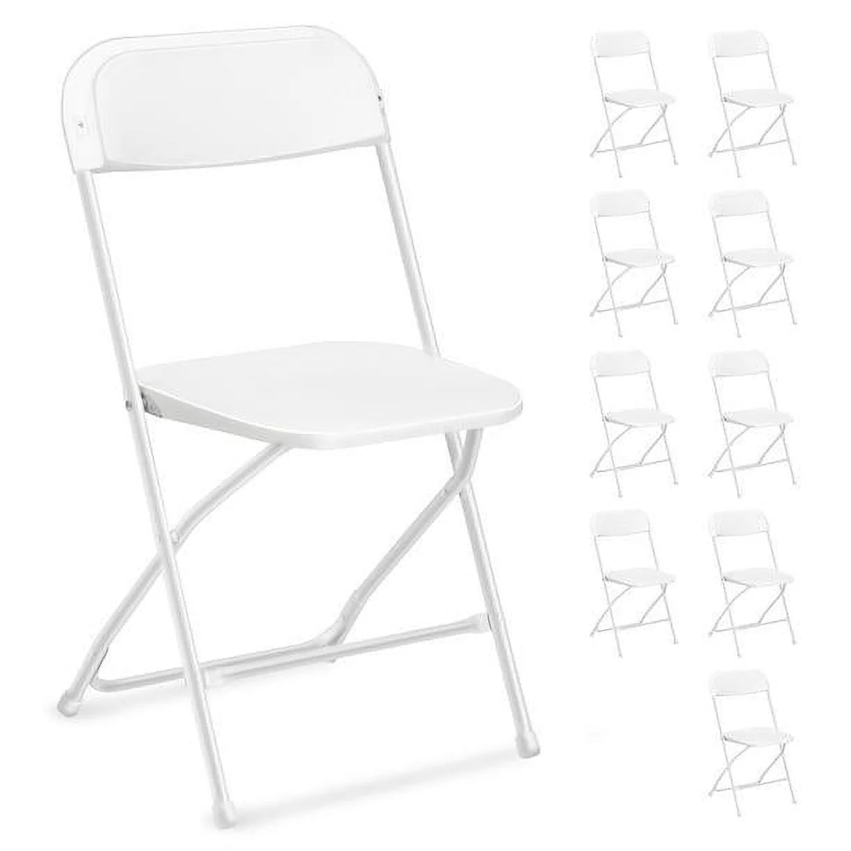Ktaxon 10 Pcs Folding Chairs for Wedding, Commercial Activities, White
