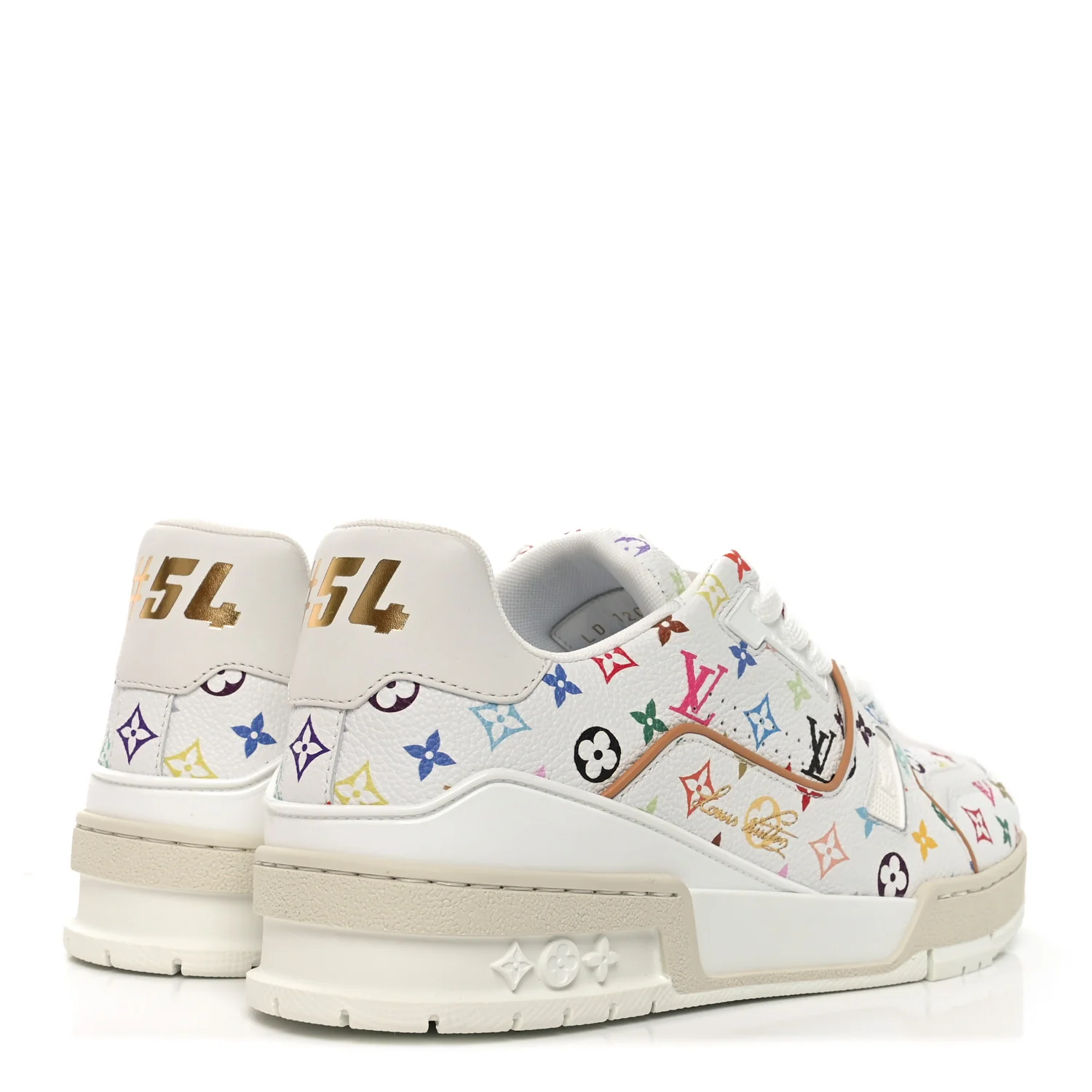 LV X TM Calfskin Monogram Multicolor Womens LV Trainer Sneakers 39 White Multicolor