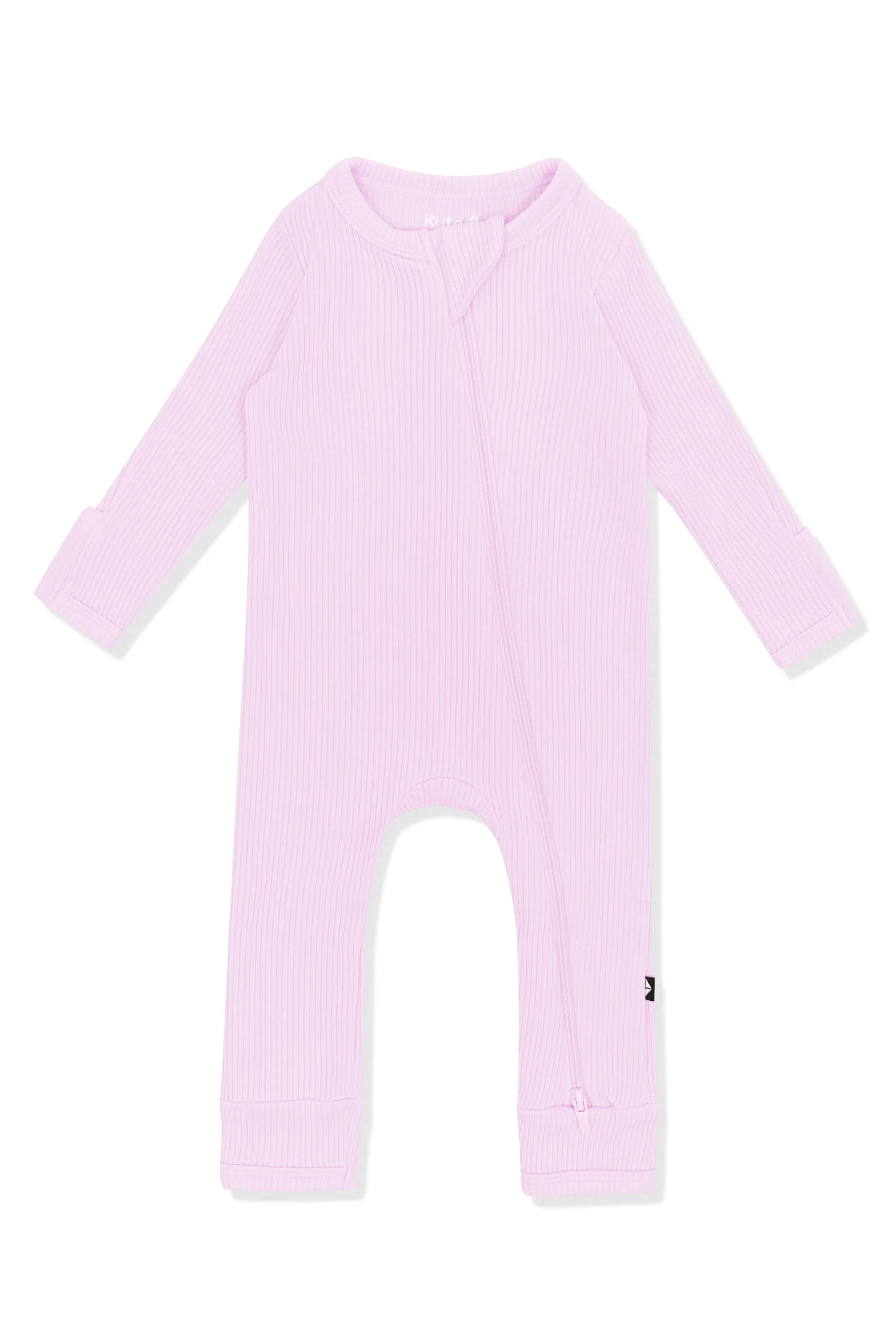 Ribbed Zipper Romper in Thistle